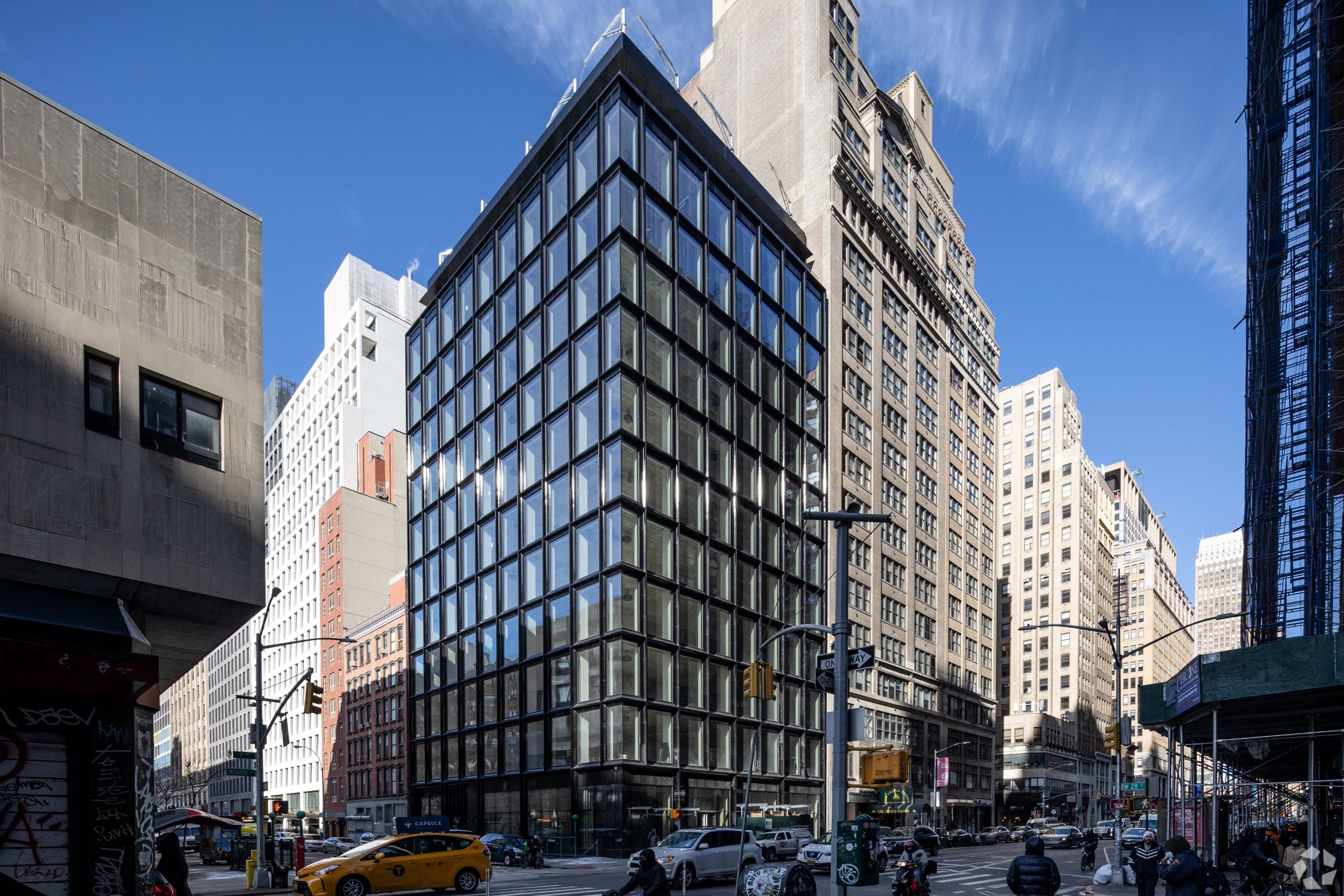 R/GA signed a five-year lease spanning 17,360 square feet at the new 28&7 boutique office building in Manhattan’s Chelsea neighborhood. (James Leynse/CoStar)  