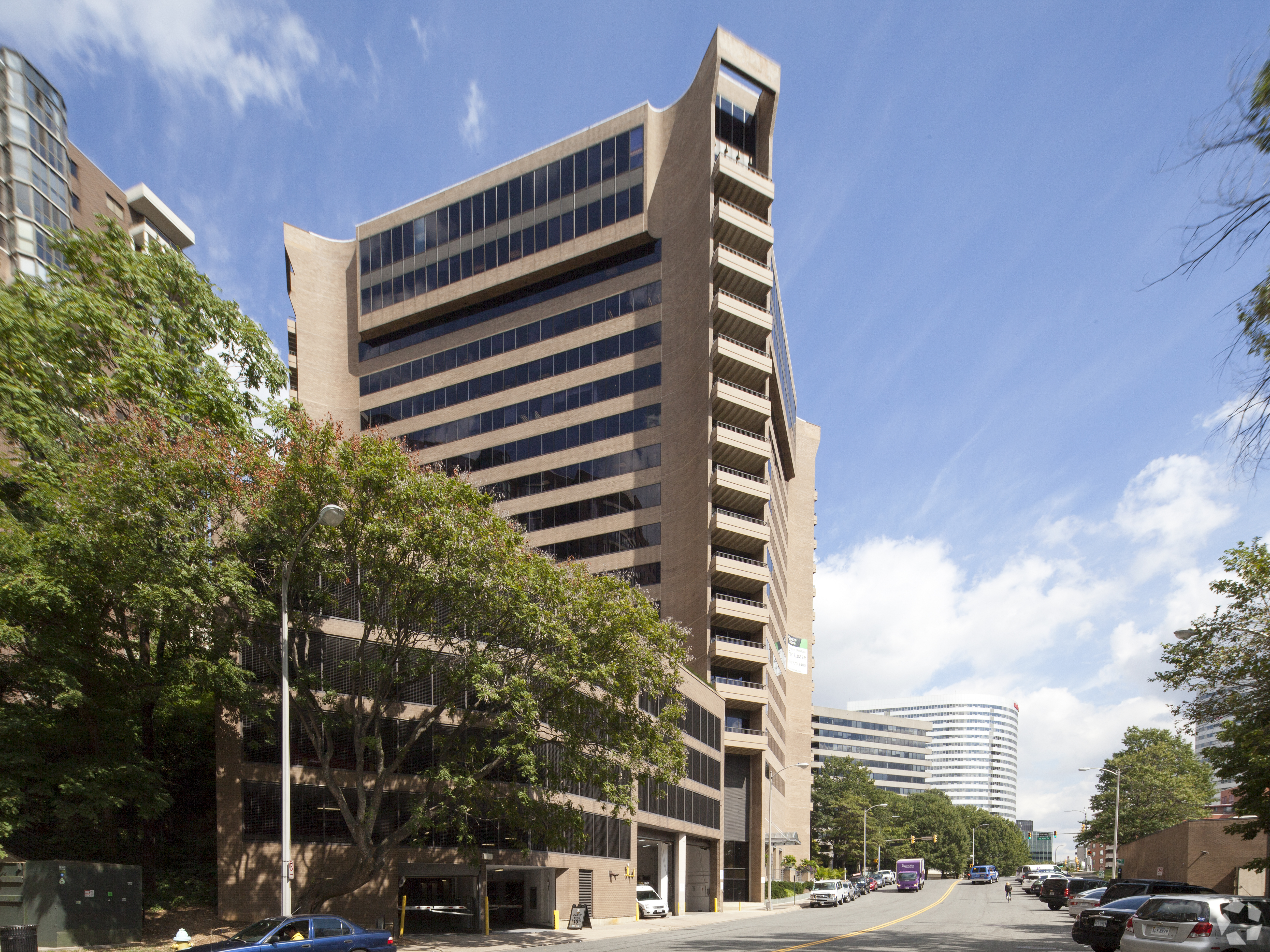 The federal government is set to cancel the Department of Homeland Security's lease for about a third of the space at the 19-story Rosslyn Overlook office tower in Arlington, Virginia. (CoStar)