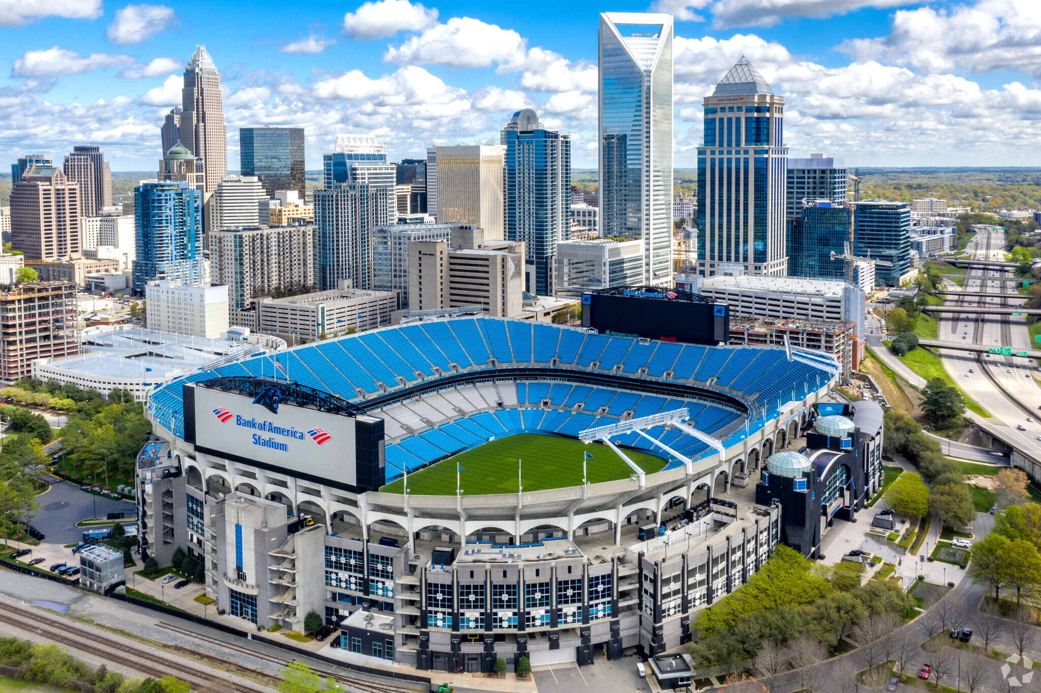 Bank of America Stadium hosts major sports events in Charlotte. (CoStar)