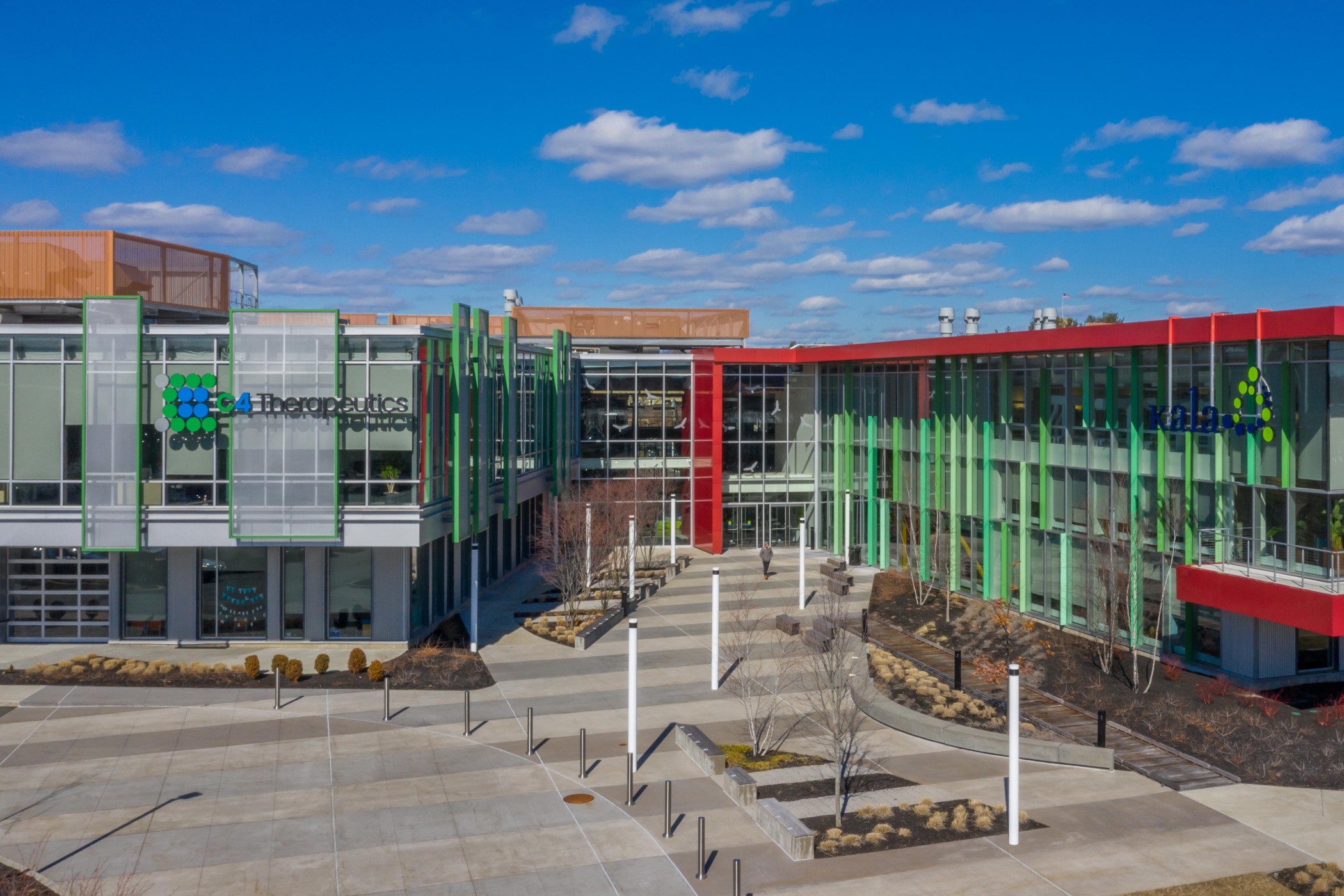 C4 Therapeutics, which relocated to the Linx building from Kendall Square in Cambridge six years ago, helped to establish Watertown as an emerging life science hub. (CoStar)