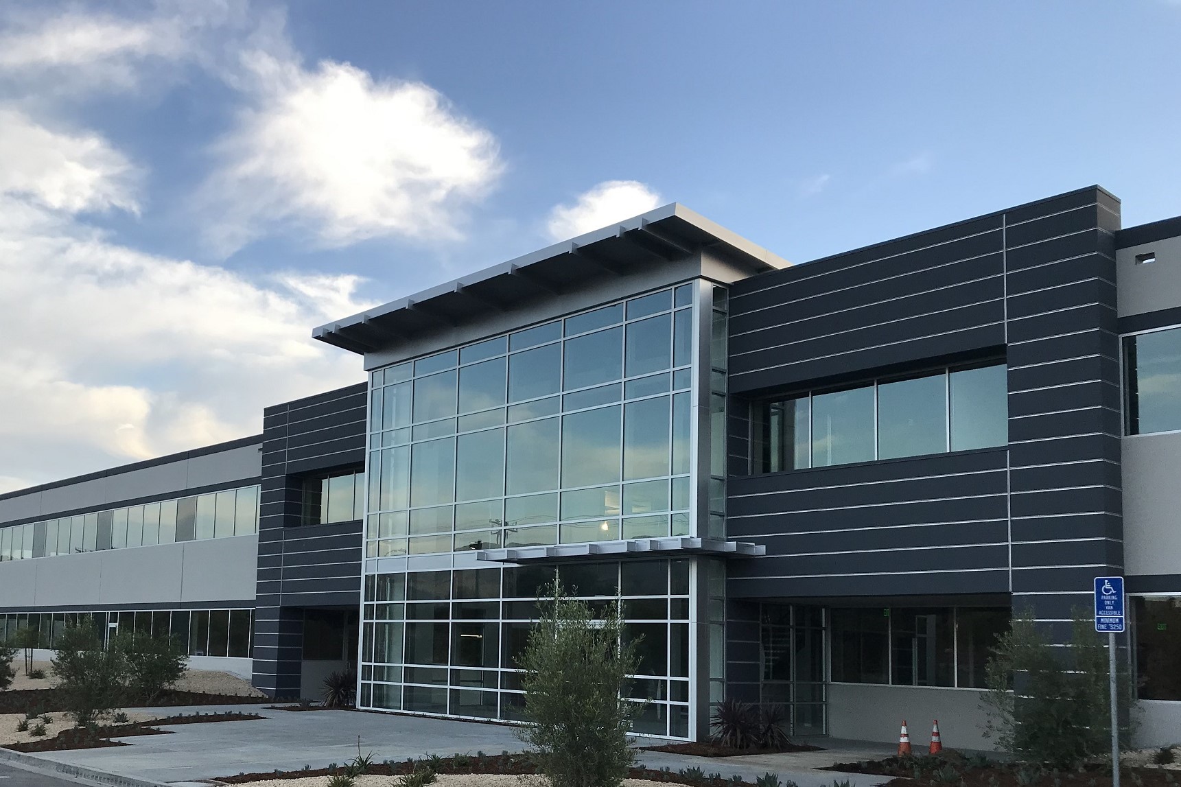 The roughly 150,000-square-foot industrial building at 14501 Princeton Ave. in Moorpark, California, is leased to AeroVironment. (CoStar) 