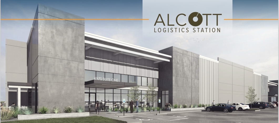 The nearly 600,000-square-foot industrial building, expected to be completed in March, at Alcott Logistics Station has been leased by a third-party logistics company. (CoStar)