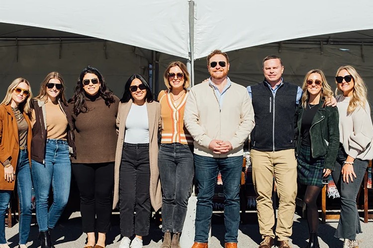 From left, Melissa Alexander, Madi D'Ostuni, Rachel Hatch, Jasmine Jarupat, Rachel Hires, Andrew Bryant, Jim Neswold, Casey Flannery and Tara Ashton. (Foundry Commercial)