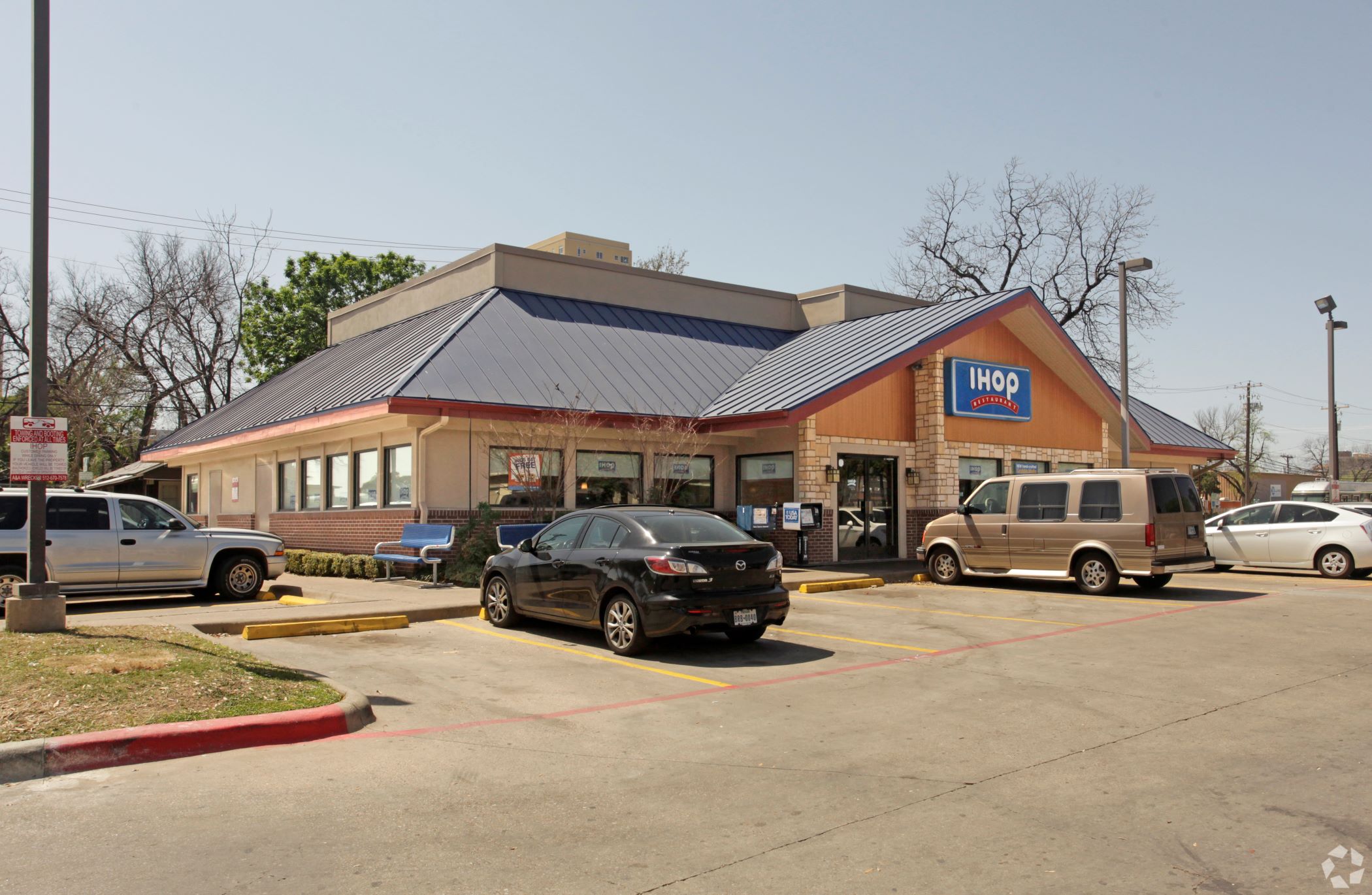 An International House of Pancakes in downtown Austin, Texas, is one of the properties identified in a 23-page indictment against commercial real estate investor Nate Paul. (CoStar)