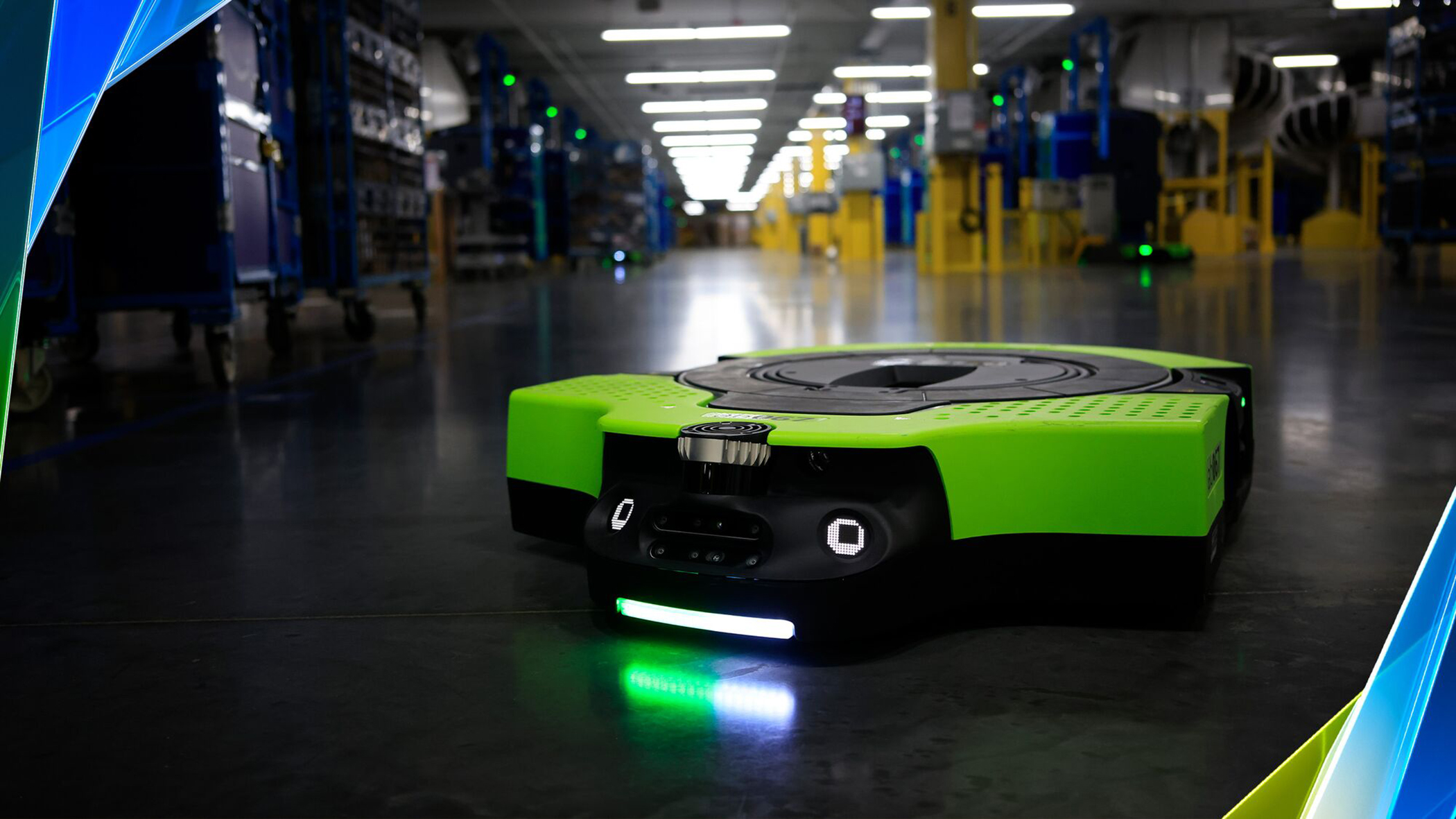 Amazon is stepping up its deployment of robots, including Proteus, its first autonomous robot, at its fulfillment centers across the globe. (Amazon)