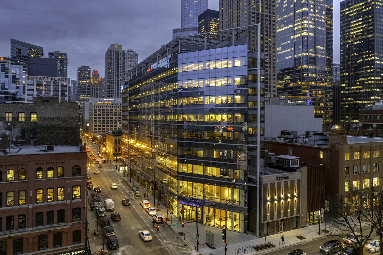 A portion of the office building at 111 W. Illinois St. in Chicago’s River North is for sale. (Justin Schmidt/CoStar)