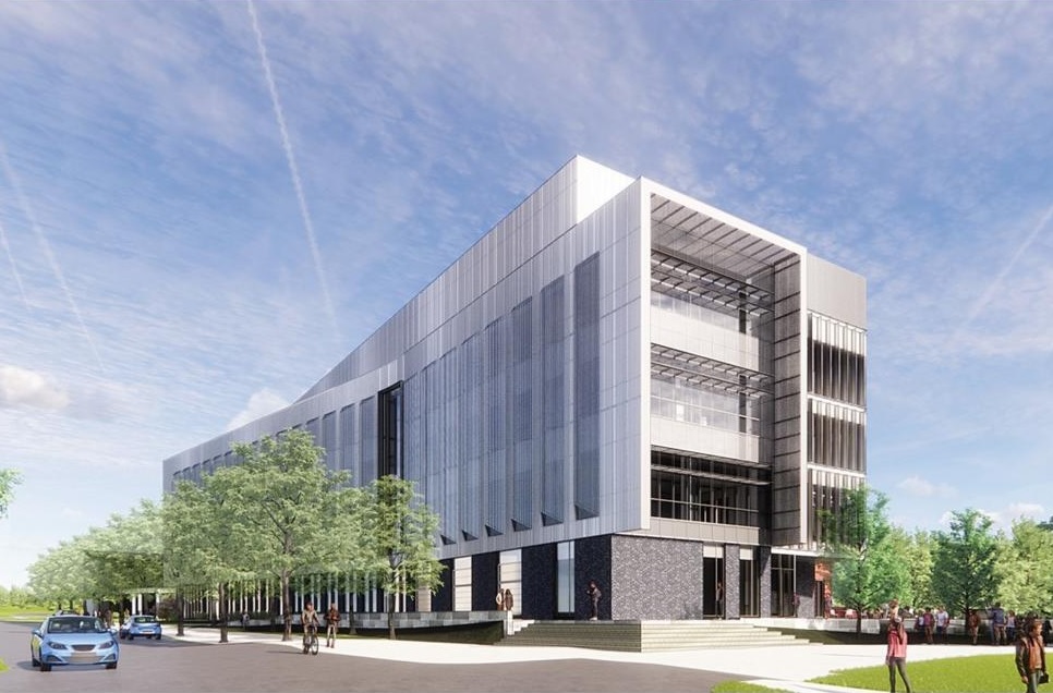 A rendering depicts George Mason University's planned life science and engineering building that will be developed by Skanska. (George Mason University)